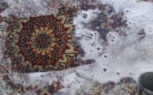 alfombra persa nain en el baño de shampoo